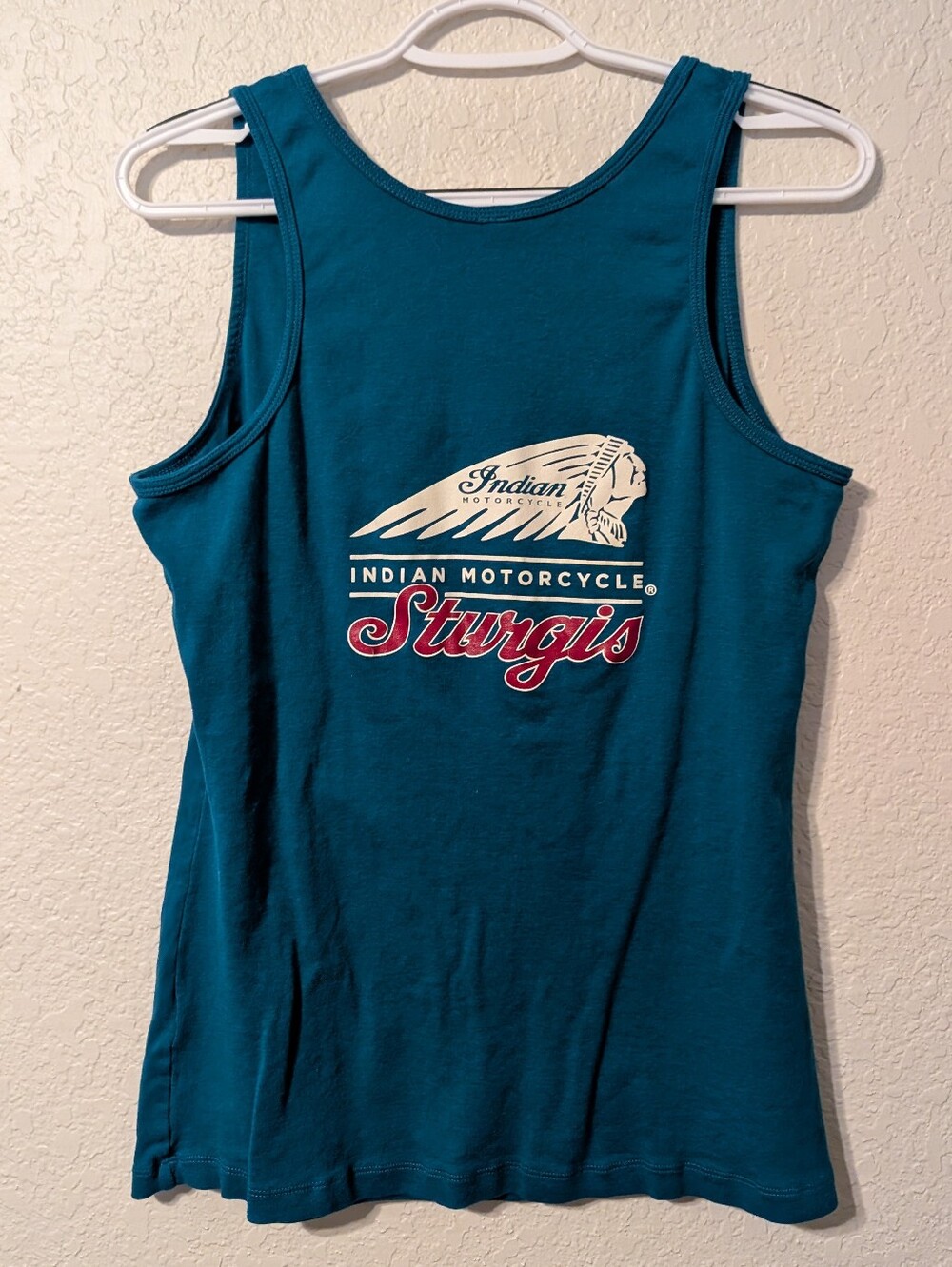 Indian Motorcycle Sturgis Teal Blue Logo Tank Top, Size XL